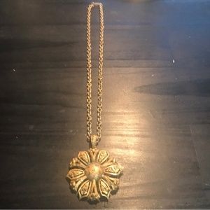 Vintage Torino bronze tone flower necklace